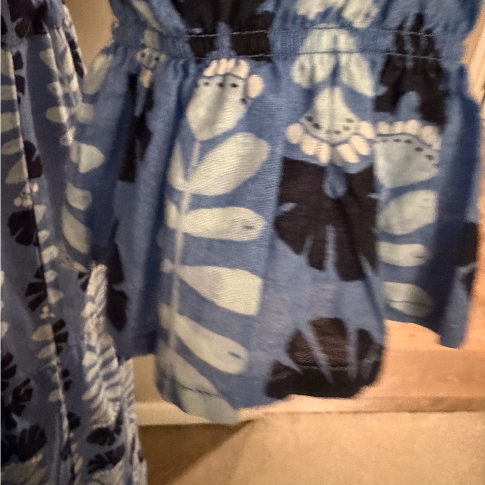 Mud Pie Blue Botanical Tie-Front Maxi Dress - Picture 3 of 7